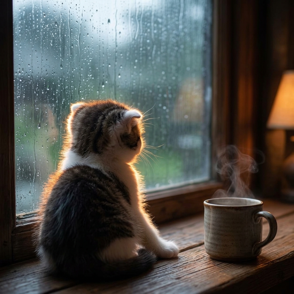 Rain on the outside only, German Cat